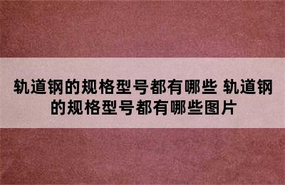 轨道钢的规格型号都有哪些 轨道钢的规格型号都有哪些图片